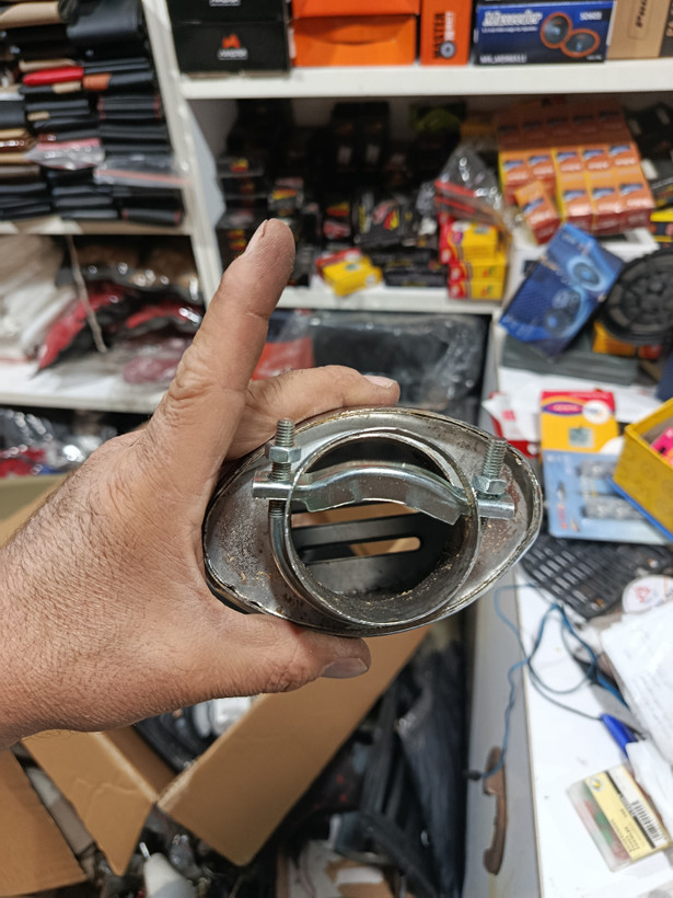 سر اگزوز طرح استیل بیضی سه خط سایز بزرگ