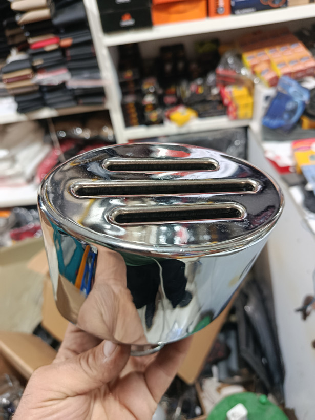 سر اگزوز طرح استیل بیضی سه خط سایز بزرگ