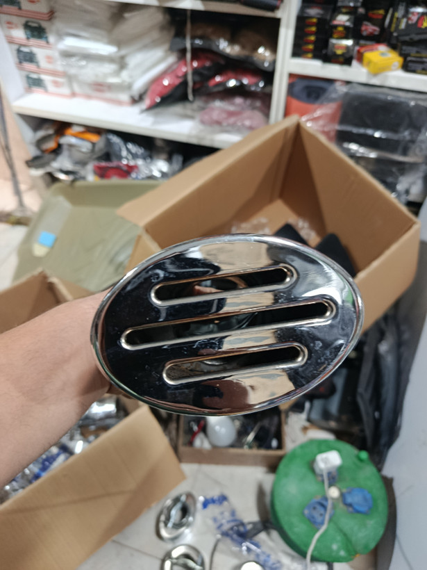سر اگزوز طرح استیل بیضی سه خط سایز بزرگ